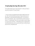 10 giải pháp làm đẹp đầu năm 2011