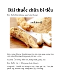 Bài thuốc chữa bí tiểu