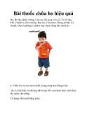 Bài thuốc chữa ho hiệu quả
