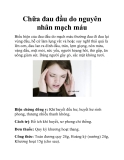 Chữa đau đầu do nguyên nhân mạch máu