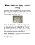 Thông thảo tác dụng và cách dùng
