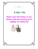 Luận văn hay: Hạch toán tiền lương và các khoản trích theo lương tại Xí nghiệp xây dựng 244