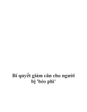 Bí quyết giảm cân cho người bị 'béo phì'