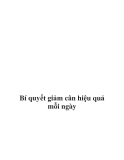Bí quyết giảm cân hiệu quả mỗi ngày