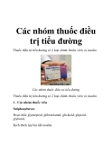 Các nhóm thuốc điều trị tiểu đường