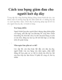 Cách xoa bụng giảm đau cho người loét dạ dày