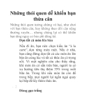 Những thói quen dễ khiến bạn thừa cân