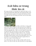 Axit hữu cơ trong thức ăn cá