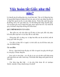 Việc hoàn tất Giầy như thế nào?
