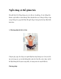 Ngồi cũng có thể giảm béo