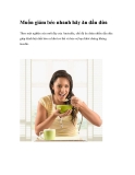 Muốn giảm béo nhanh hãy ăn dầu dừa
