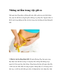 Những sai lầm trong việc giữ eo
