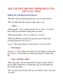 BÀI TẬP VIẾT PHƯƠNG TRÌNH PHẢN ỨNG GIỮA CÁC CHẤT