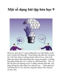 Một số dạng bài tập hóa học 9