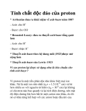 Tính chất độc đáo của proton