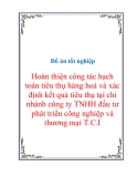 Đồ án tốt nghiệp: “Hoàn thiện công tác hạch toán tiêu thụ hàng hoá và xác định kết quả tiêu thụ tại chi nhánh công ty TNHH đầu tư phát triển công nghiệp và thương mại T.C.I ”.