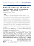 Báo cáo hóa học: "  Multistage Quadrature Sigma-Delta Modulators for Reconfigurable Multi-Band Analog-Digital Interface in Cognitive Radio Devices"