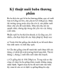 Kỹ thuật nuôi baba thương phẩm