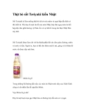 Thịt bò sốt Teriyaki kiểu Nhật