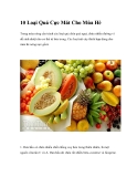 10 Loại Quả Cực Mát Dành Cho Mùa Hè