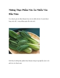 Những Thực Phẩm Nên Ăn Nhiều Vào Đầu Năm