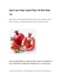 Quả Lựu Giúp Người Phụ Nữ Khi Sinh Nở