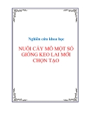 Nghiên cứu khoa học " NUÔI CẤY MÔ MỘT SỐ GIỐNG KEO LAI MỚI CHỌN TẠO  "