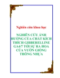 Nghiên cứu khoa học " NGHIÊN CỨU ẢNH HƯỞNG CỦA CHẤT KÍCH THÍCH GIBBERELLINE GA4/7 TỚI SỰ RA HOA CỦA VƯỜN GIỐNG THÔNG NHỰA "