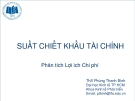 Phân tích lợi ích chi phí: Suất chiết khấu tài chính - ThS Phùng Thanh Bình