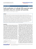 Báo cáo hóa học: "  Facile purification of colloidal NIR-responsive gold nanorods using ions assisted self-assembly"