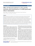 Báo cáo hóa học: " Effect of thermal treatment on the growth, structure and luminescence of nitride-passivated silicon nanoclusters"