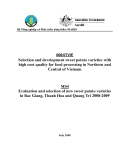 Báo cáo khoa học nông nghiệp " Selection and development sweet potato varieties with high root quality for food processing in Northern and Central of Vietnam " MS4