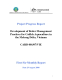 Báo cáo khoa học nông nghiệp " Development of Better Management Practices for Catfish Aquaculture in the Mekong Delta, Vietnam "