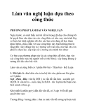 Làm văn nghị luận dựa theo công thức