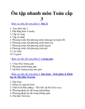 Ôn tập nhanh môn Toán cấp 3