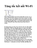 Tăng tốc kết nối Wi-Fi