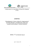 Project Technical Report:" Development of clam culture for improvement and diversification of livelihoods of the poor coastal communities in Central Vietnam - MS4 "