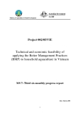 Nghiên cứu nông nghiệp: The technical and economic feasibility of applying the Better Management Practices (BMP) to household aquaculture in Vietnam 