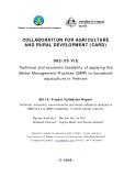 Project Progress Report: Technical and economic feasibility of applying the Better Management Practices (BMP) to household aquaculture in Vietnam - MS 10 "