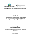 Project Progress Report:Development of clam culture for improvement and diversification of livelihoods of the poor coastal communities in Central Vietnam - Milestone 11 "