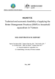 Nghiên cứu nông nghiệp: Technical and economic feasibility of applying the Better Management Practices (BMP) to household aquaculture in Vietnam - MS2