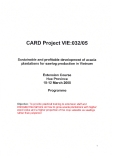 Card Project VIE:  Sustainable and profitable development of acacia plantation for sawlog production in Viet nam"