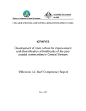 Nghiên cứu nông nghiệp: Development of clam culture for improvement and diversification of livelihoods of the poor coastal communities in Central Vietnam - Milestone 12 '