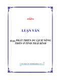 PHÁT TRIỂN DU LỊCH NÔNG THÔN Ở TỈNH THÁI BÌNH