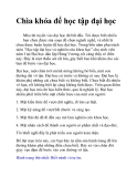 Chìa khóa để học tập đại học
