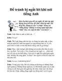 Để tránh bị ngắt lời khi nói tiếng Anh