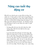 Nâng cao tuổi thọ động cơ