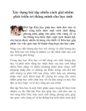 Xây dựng bài tập nhiều cách giải nhằm phát triển trí thông minh cho học sinh