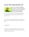 10 Loại Thức Uống Giúp Giảm Cân