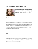 Các Loại Quả Giúp Giảm Béo